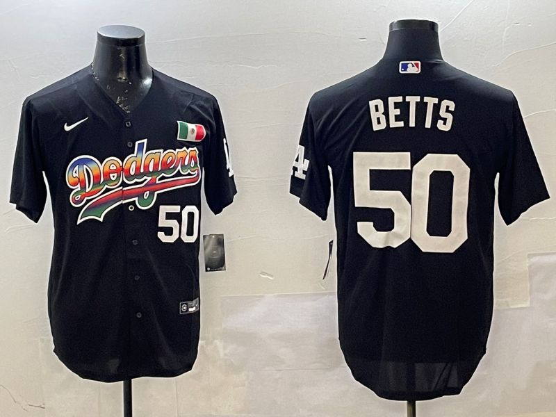 Men Los Angeles Dodgers #50 Betts Black Fashion 2025 Nike MLB Jersey style 3->los angeles dodgers->MLB Jersey